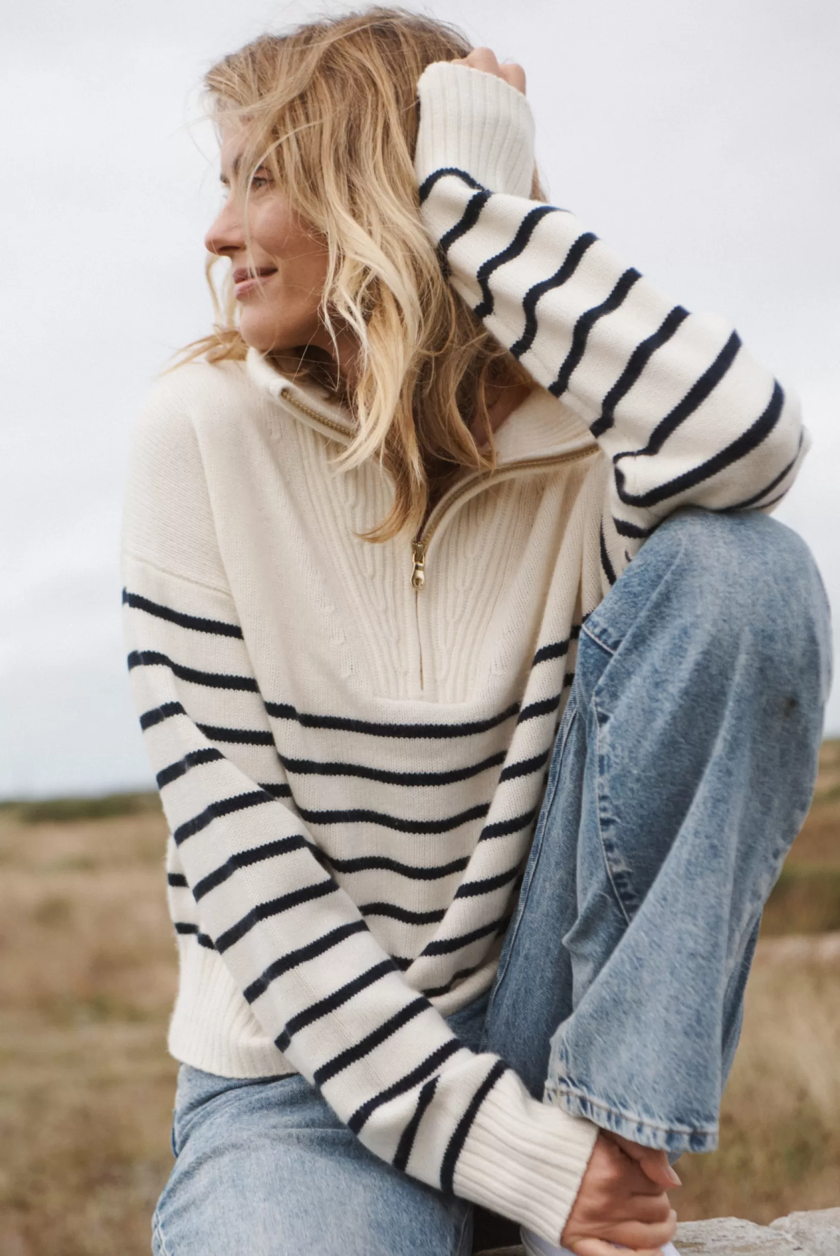 Nautical Lake Tahoe Half Zip Jumper^Heidi Klein Online