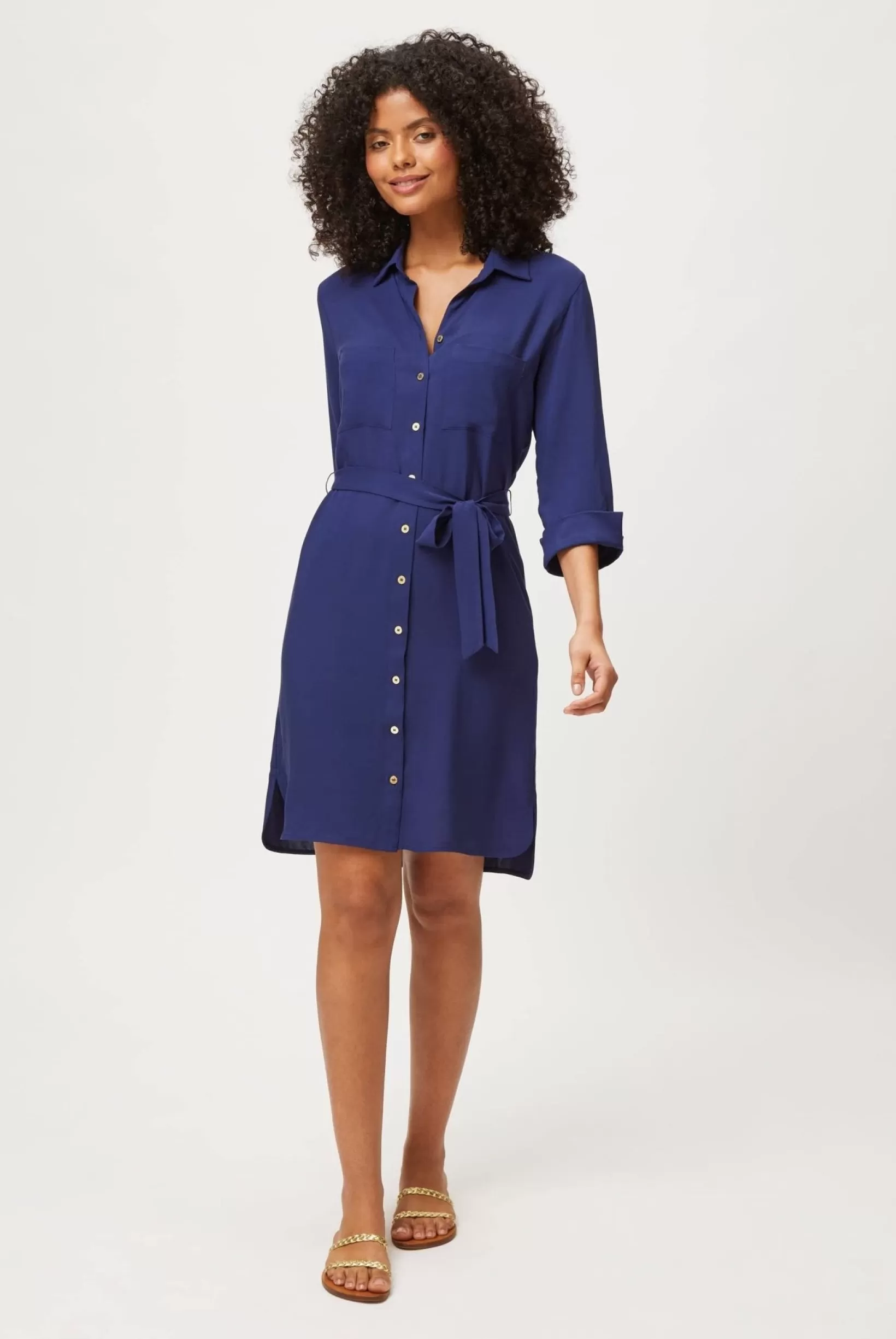 Navy Midi Shirt Dress^Heidi Klein Online