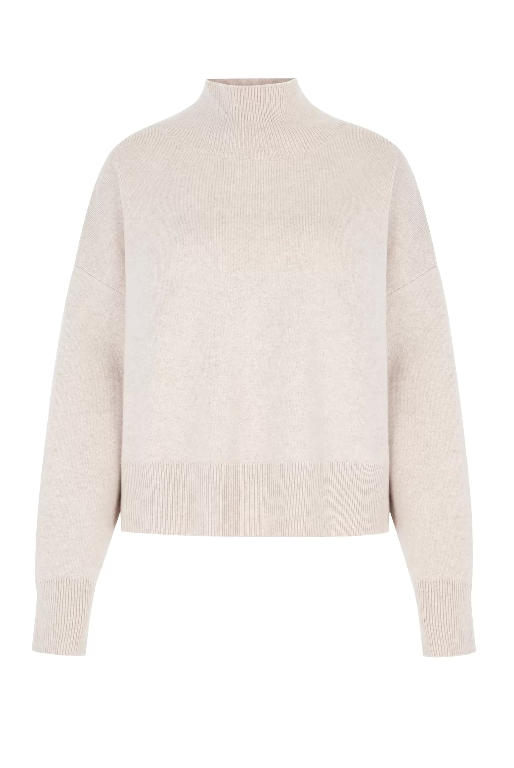 Oatmeal Courchevel Milano Mock Neck Jumper^Heidi Klein Store