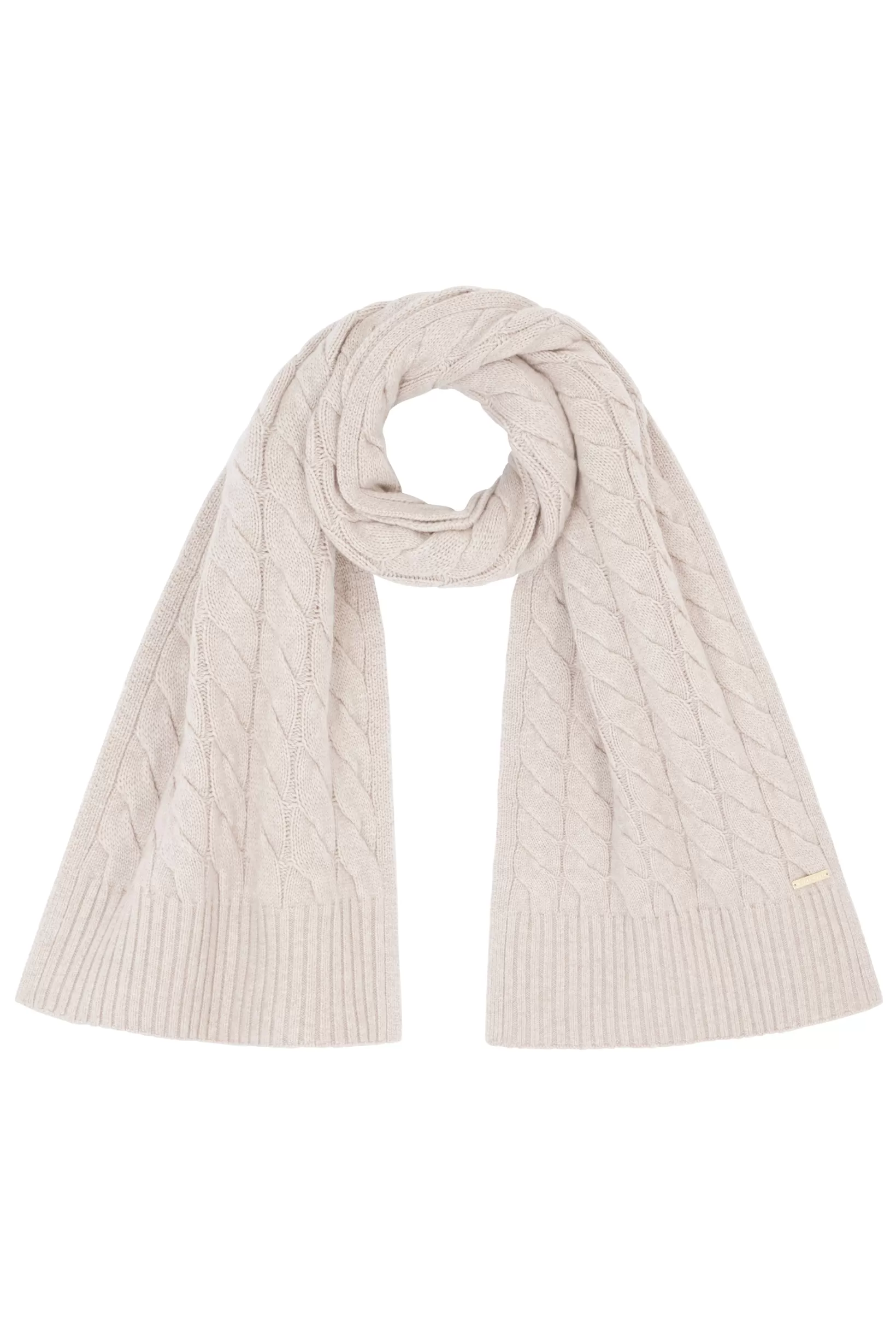 Oatmeal Meribel Cable Knit Scarf^Heidi Klein Outlet
