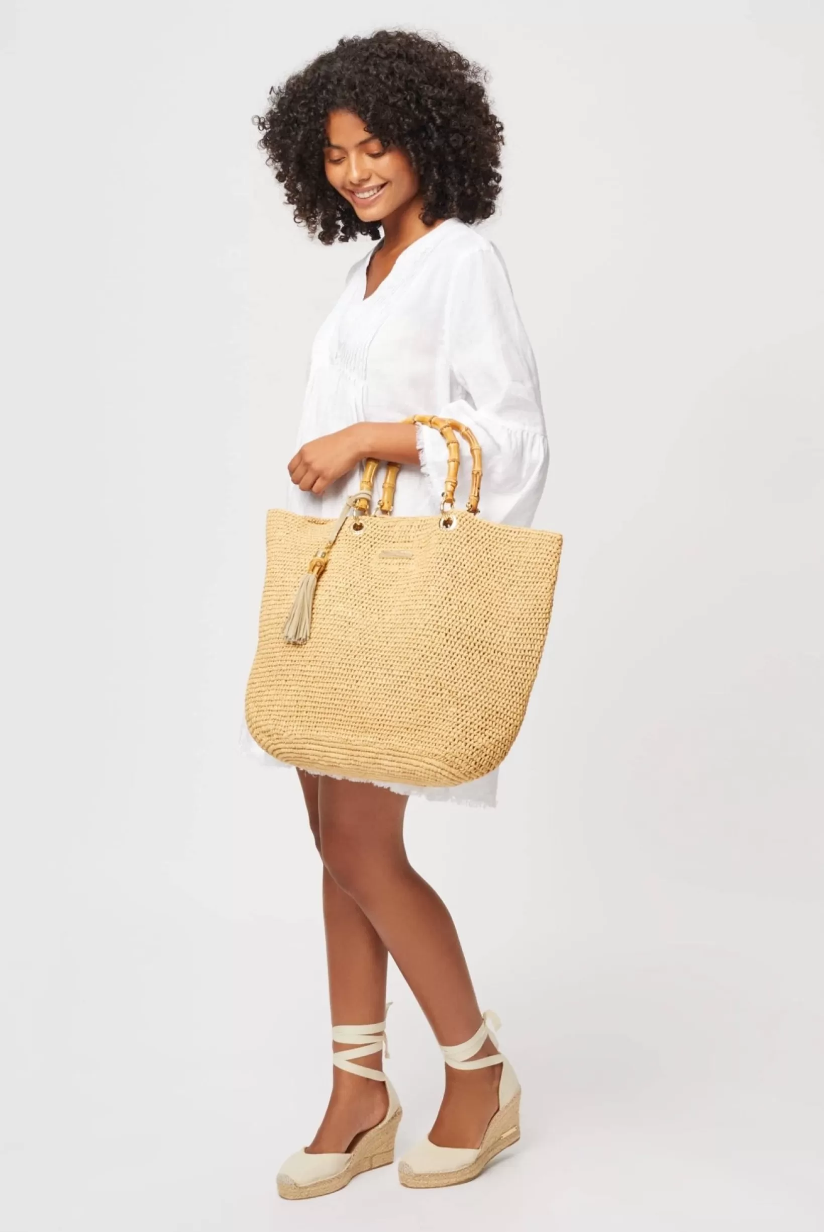 Savannah Bay Medium Raffia Tote Bag^Heidi Klein Online