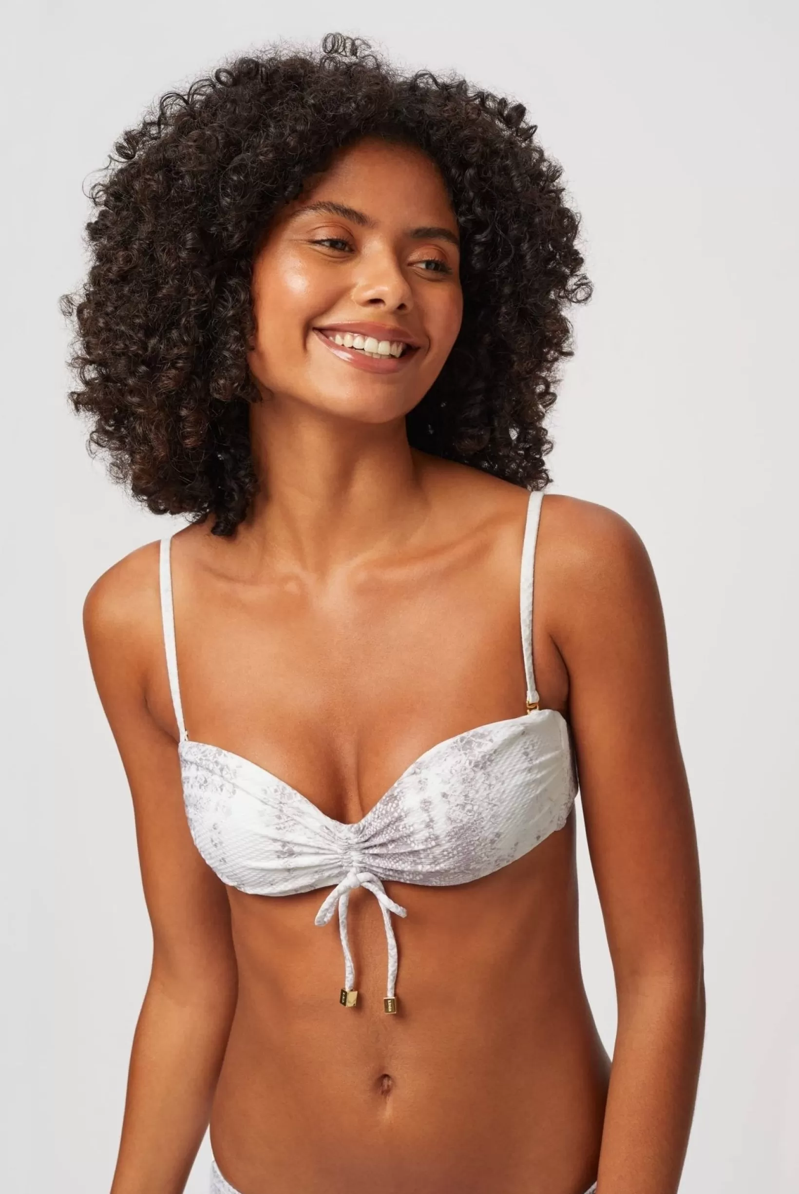 Snake Print Ruched Bandeau Top^Heidi Klein Shop