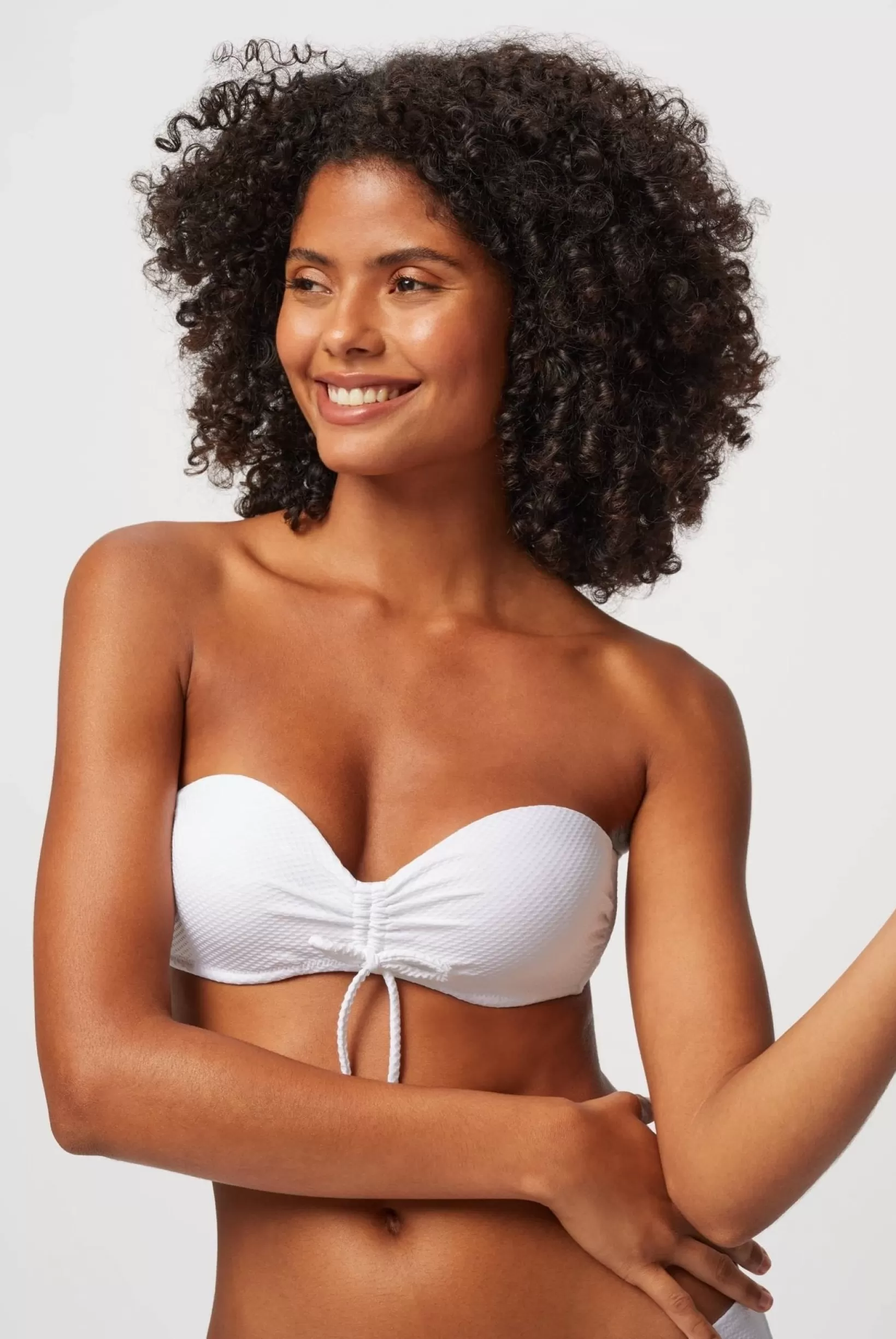 White Ruched Bandeau Top^Heidi Klein Hot